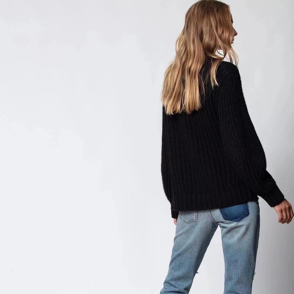 NWT ZADIG & VOLTAIRE Marlon Awa Sweater In Encre - Picture 5 of 8